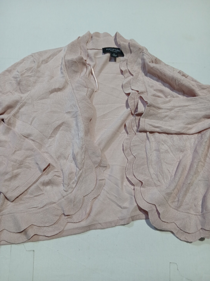 Perceptions New York Pink Ruffle Cardigan