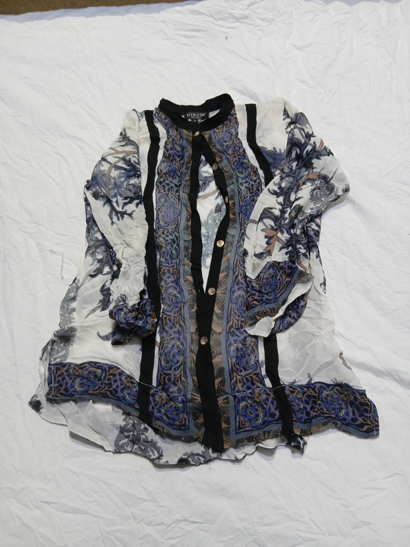 Floral Print Button-Up Blouse