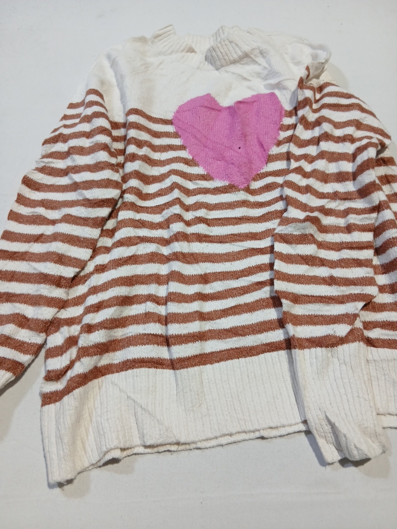 LOFT Striped Heart Sweater