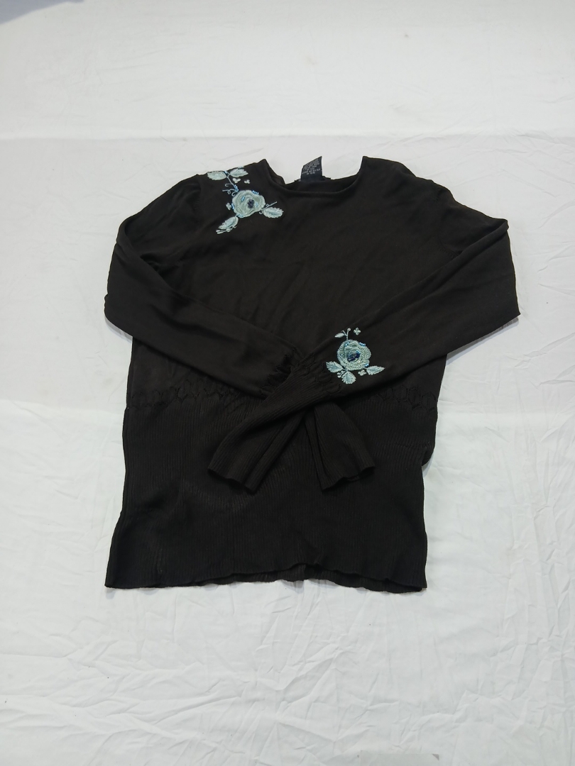 Camiseta de Tricot Bordada Floral Willi Smith