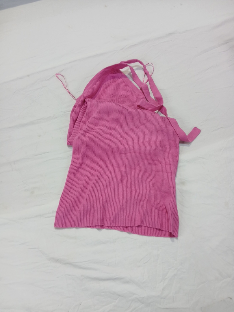 Pink Ribbed Halter Top