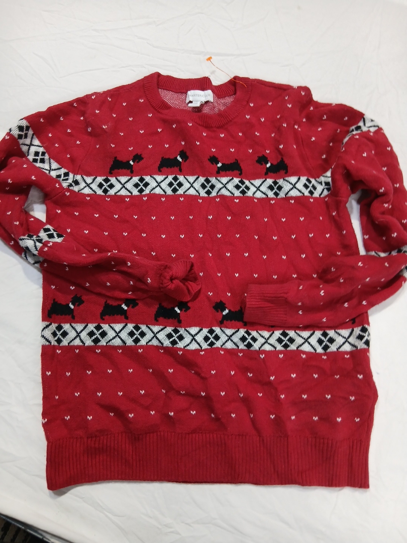 Charter Club Red Dog Print Crewneck Sweater