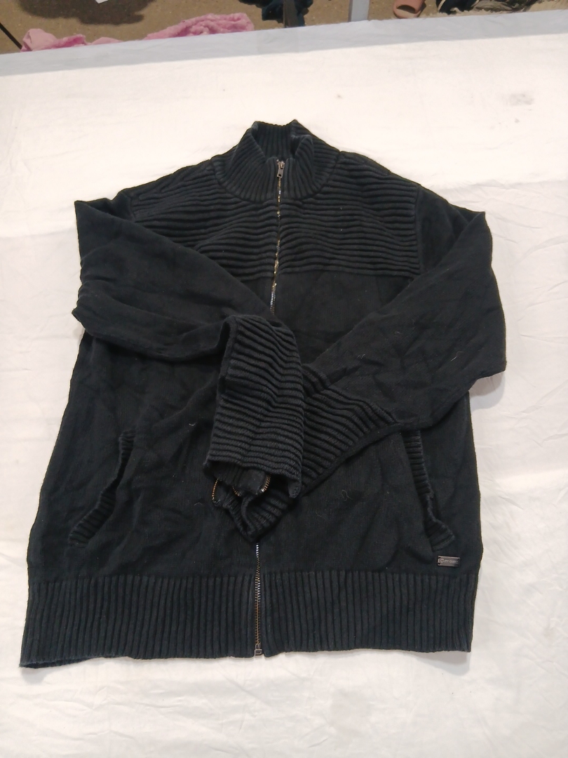 G By Guess Black Knit Zip Up Cardigan