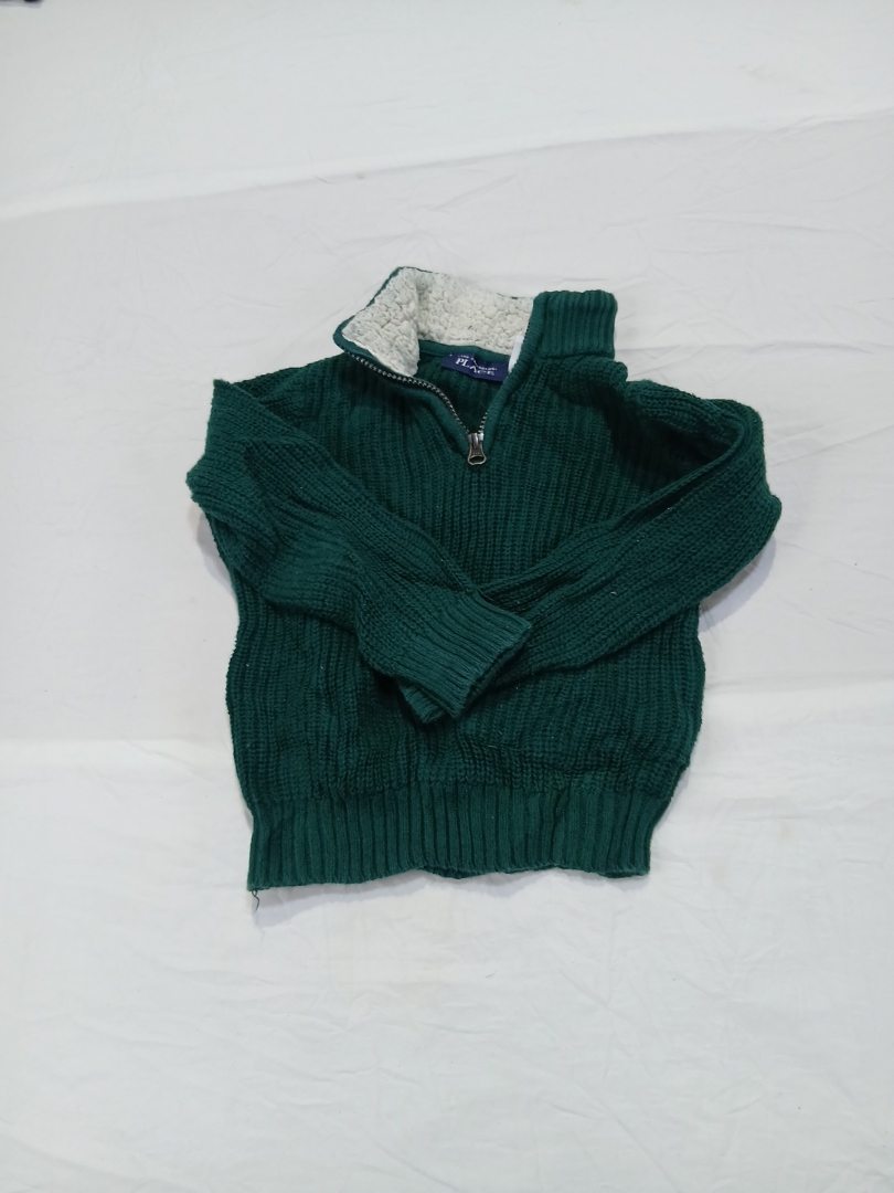 The Children's Place Green Knit 1/4 Zip Sweater