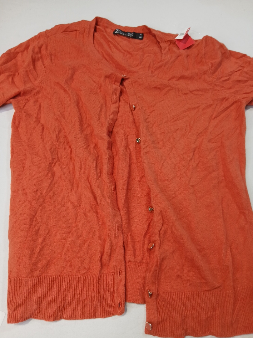 7th Avenue New York & Company Orange Knit Cardigan