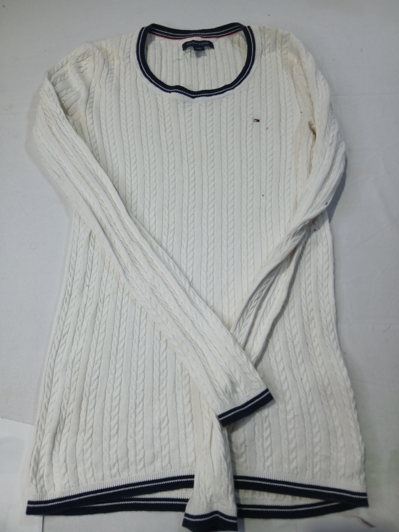Tommy Hilfiger White Cable Knit Sweater Dress