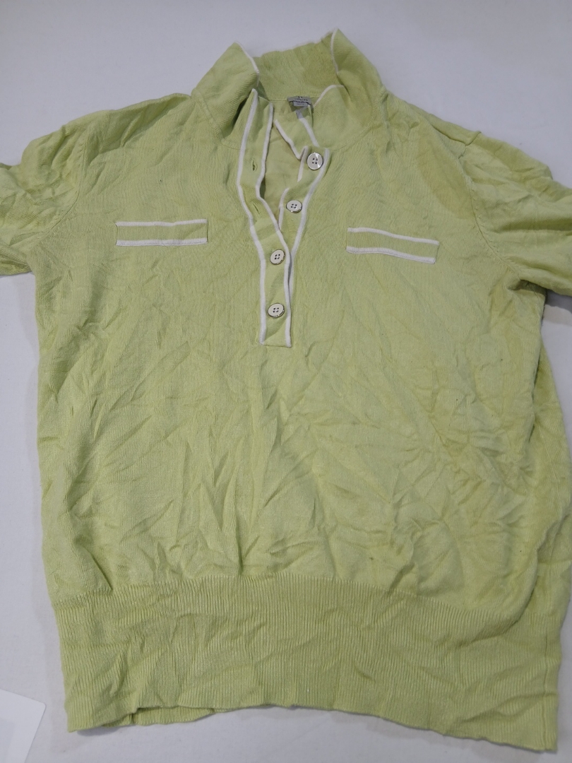 Green Knit 1/4 Zip Sweater