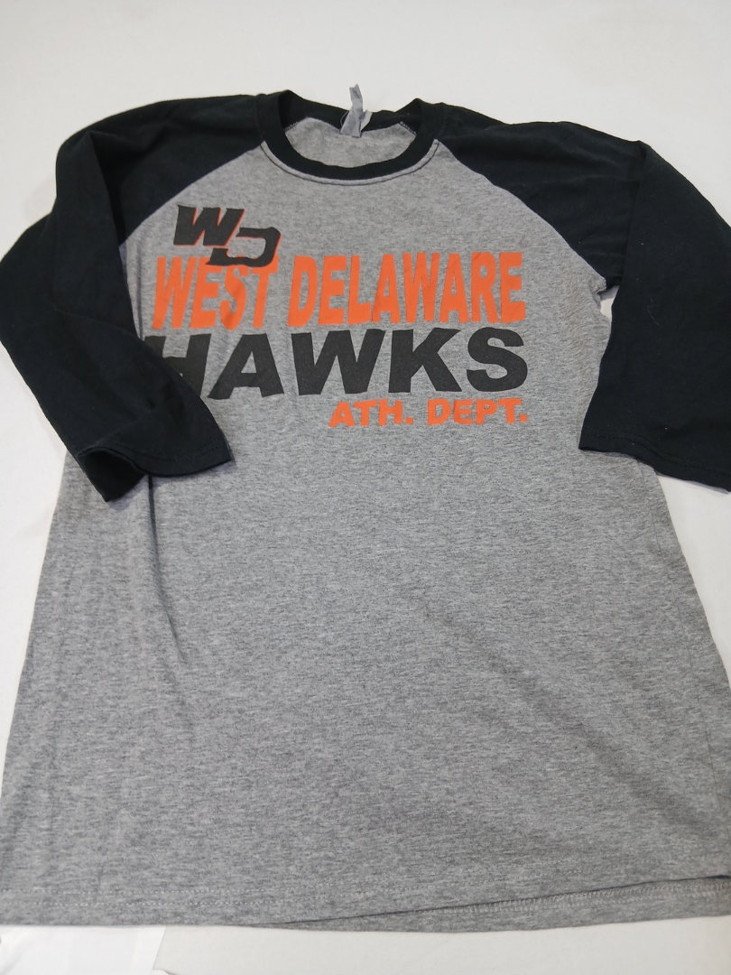West Delaware Hawks Raglan T-shirt