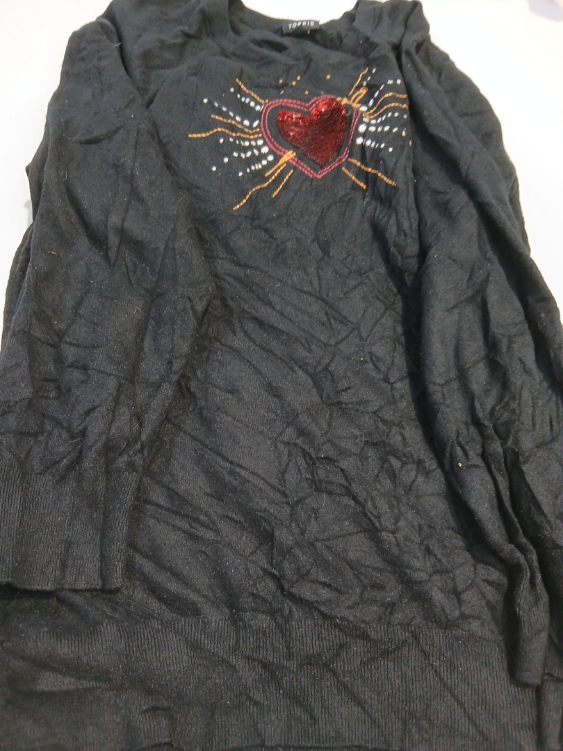 Torrid Black Heart Embellished Knit Sweater