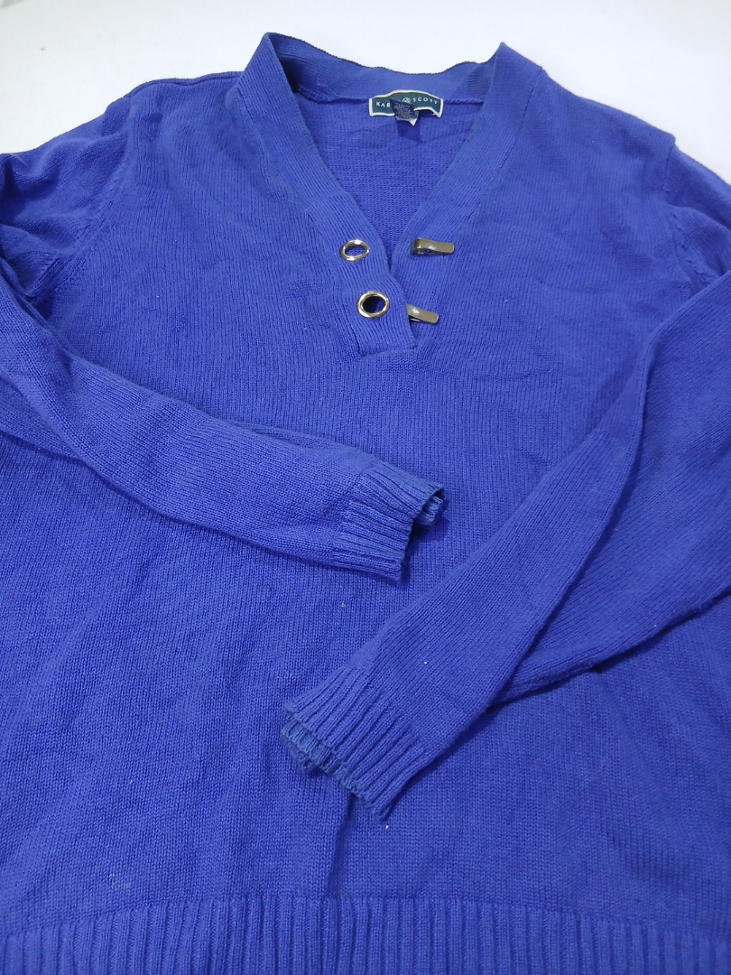 Karen Scott Blue Knit Sweater