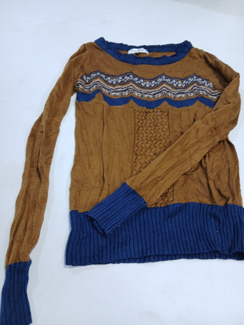 Brown and Blue Knit Sweater