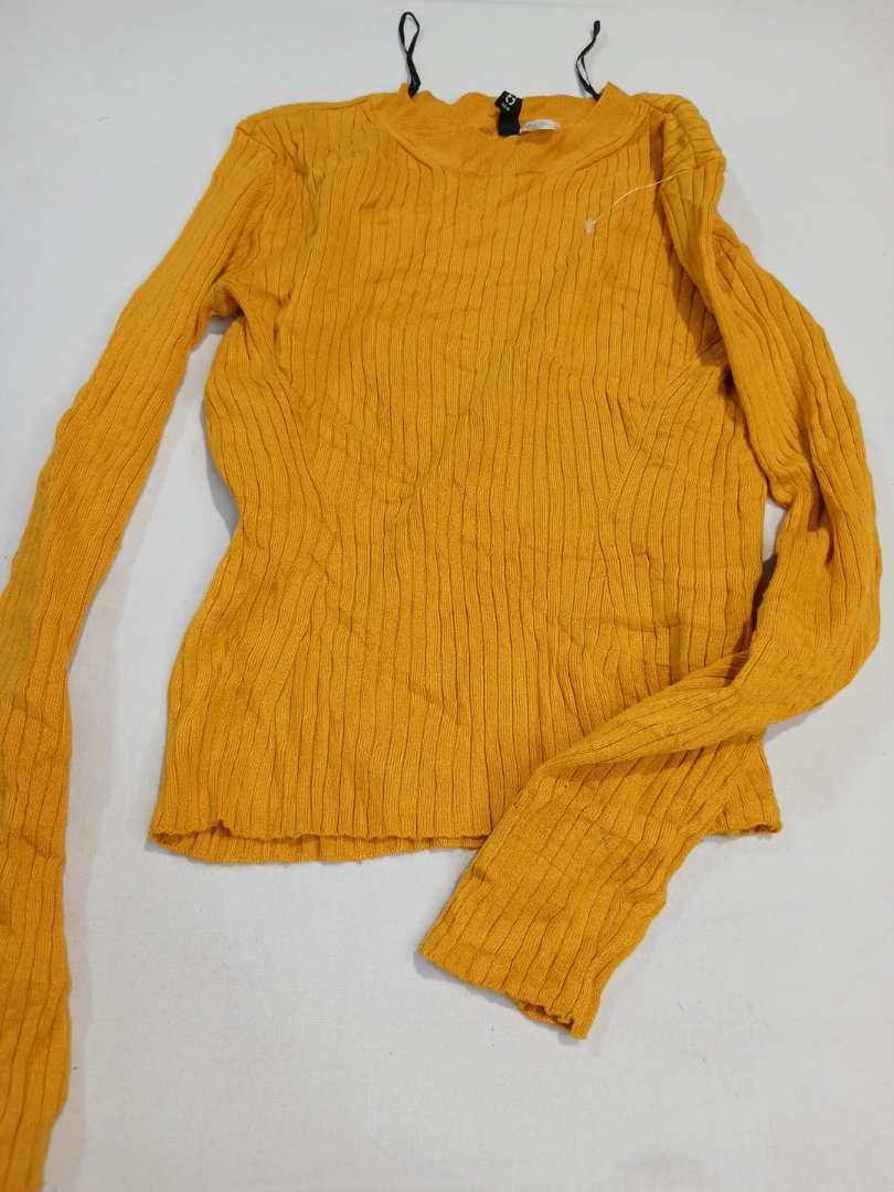 H&M Divided Haut à manches longues jaune côtelé