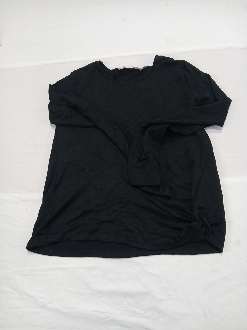 Black Long Sleeve Round Neck Top