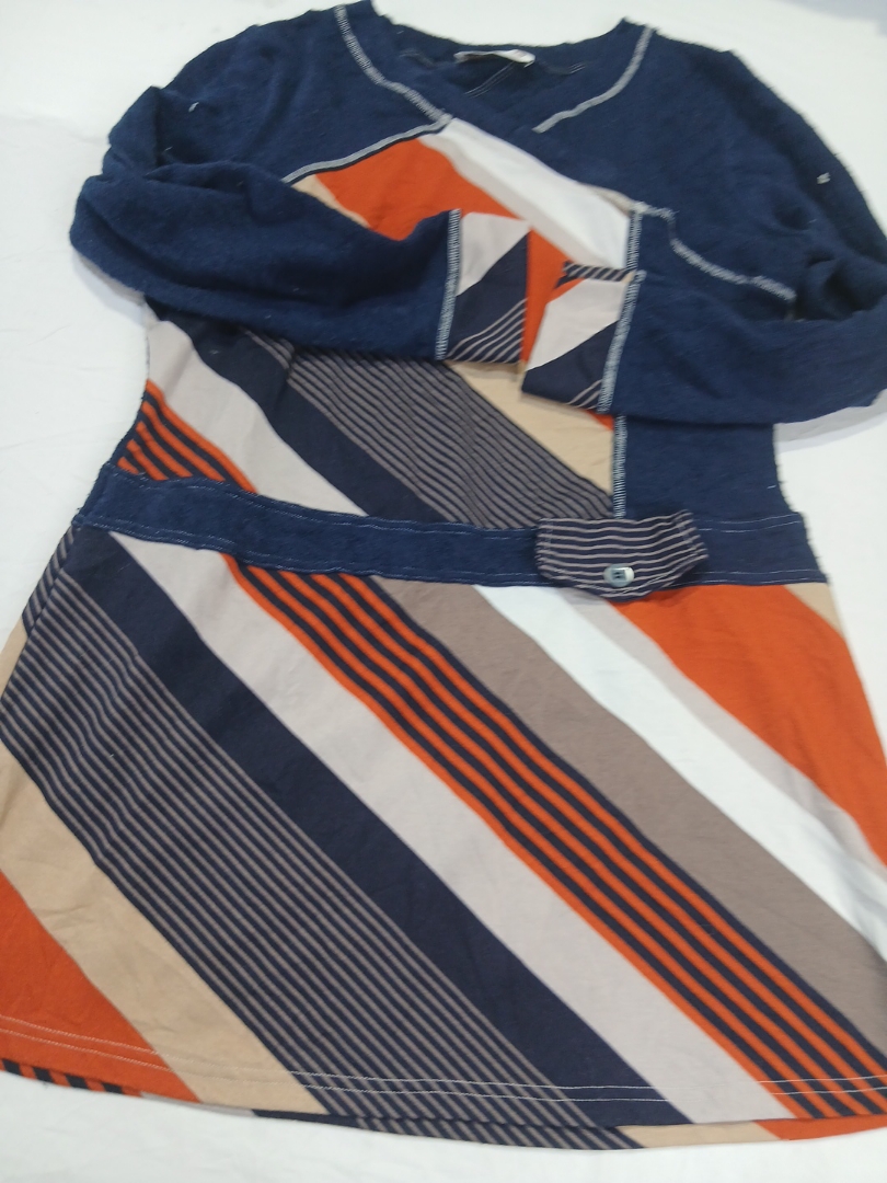 Robe en patchwork rayée