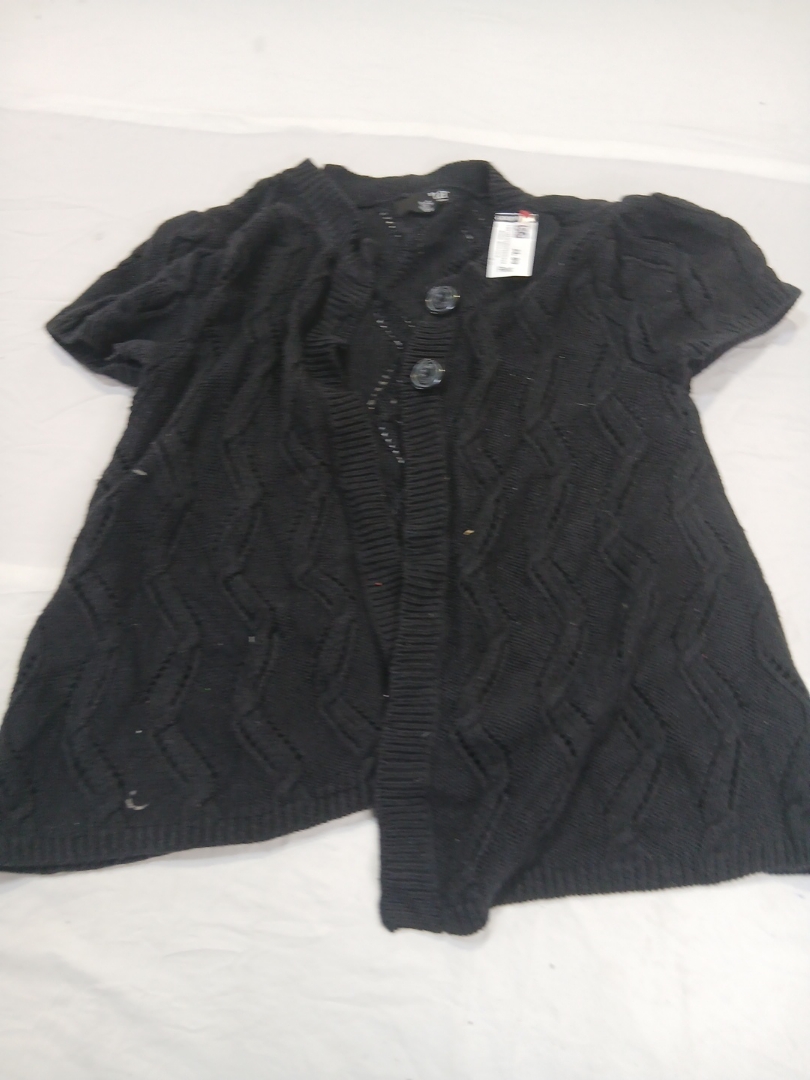 Black Knit Cardigan with Buttons