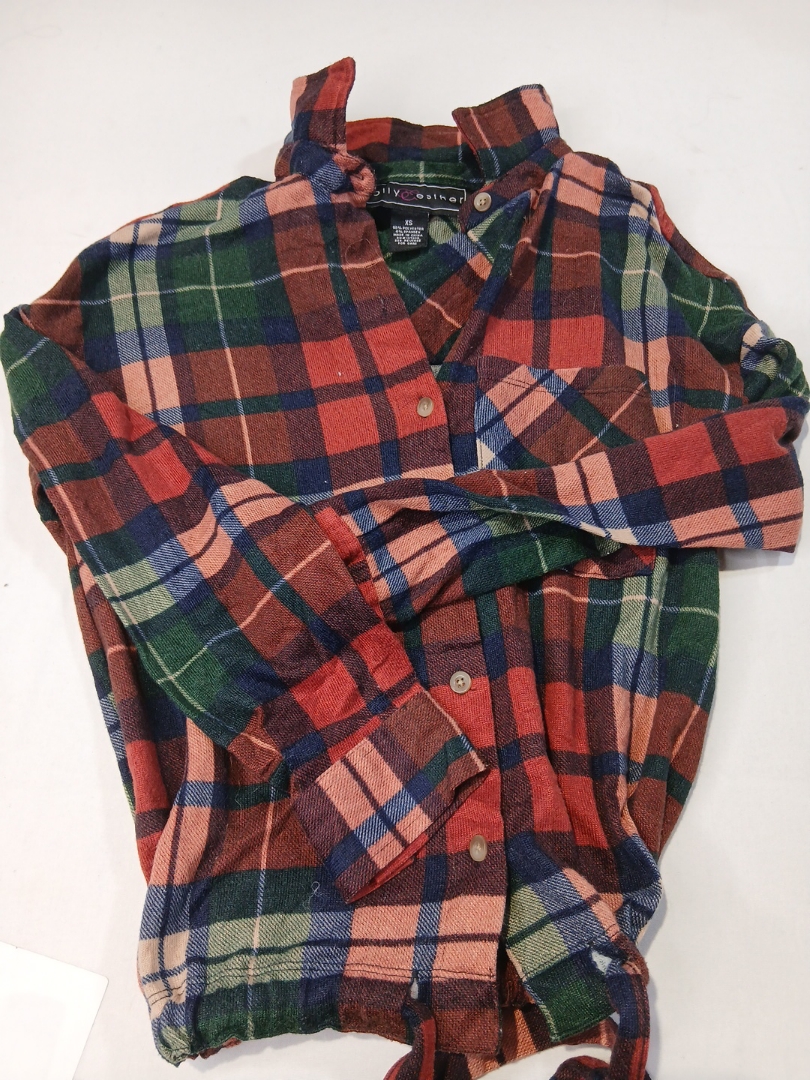 Polly & Esther Plaid Flannel Shirt