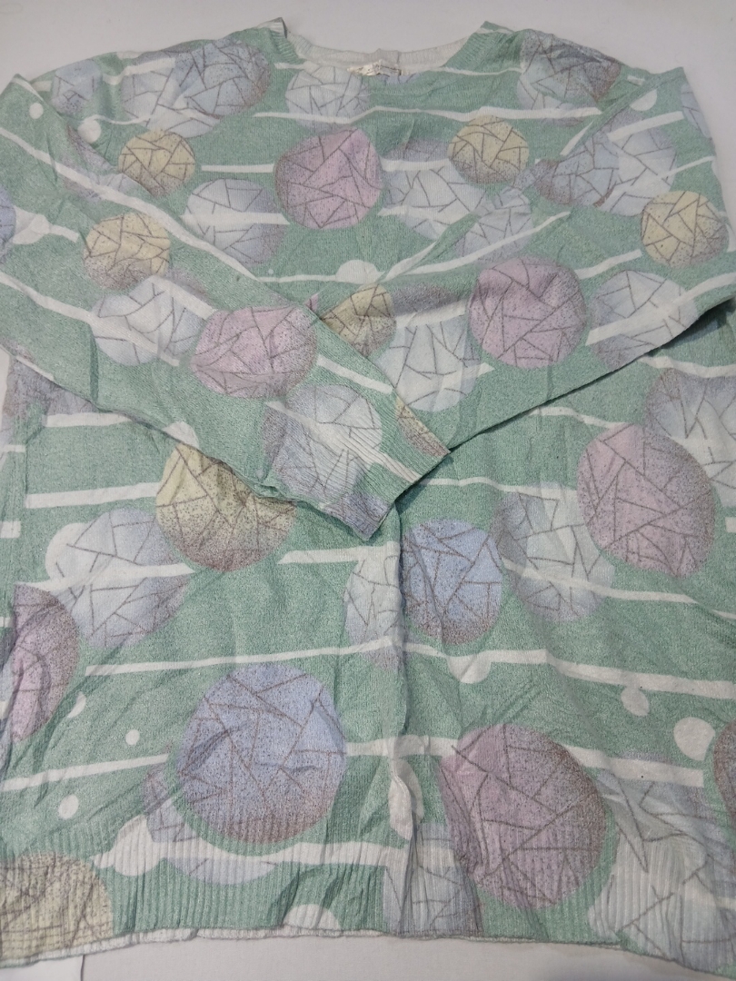 Pastel Geometric Print Sweater