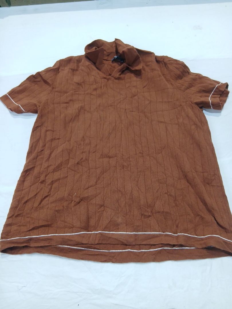 Express Brown Knit Polo Shirt