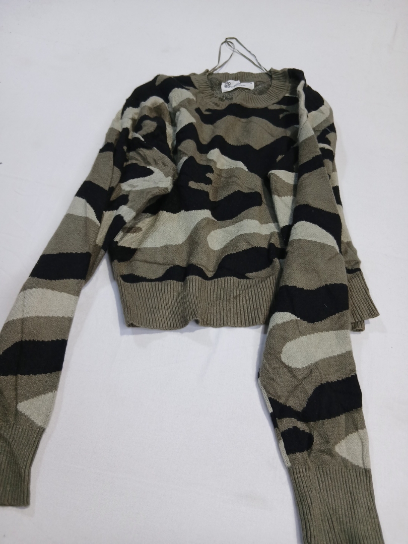 No Boundaries Camo Knit Sweater
