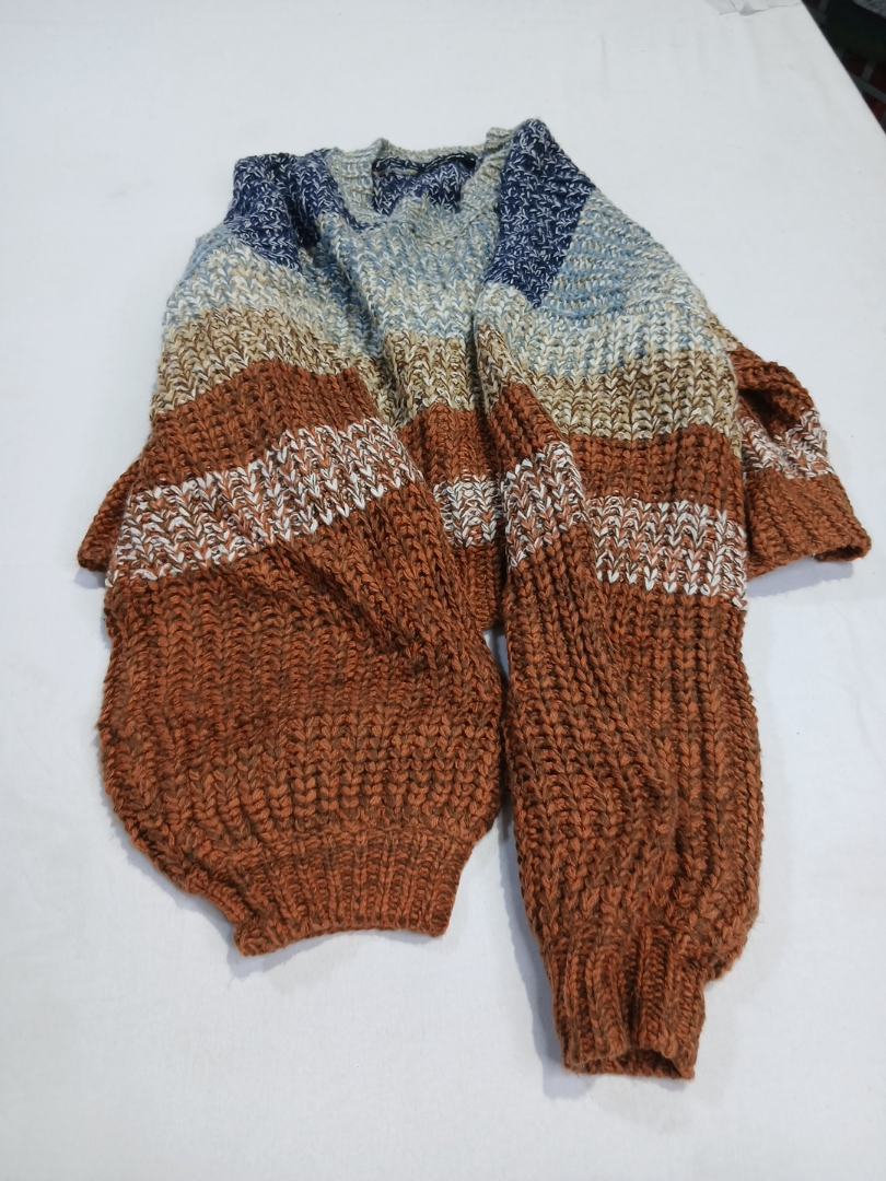 Olivaceous Striped Knit Sweater