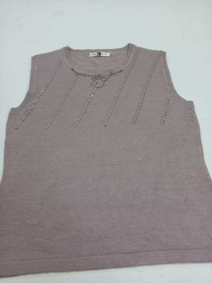 Top senza maniche in maglia con embellimenti