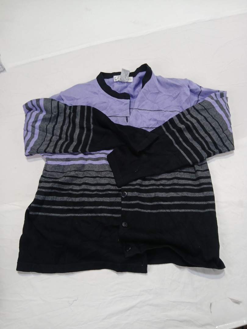 Dressbarn Petite Striped Cardigan