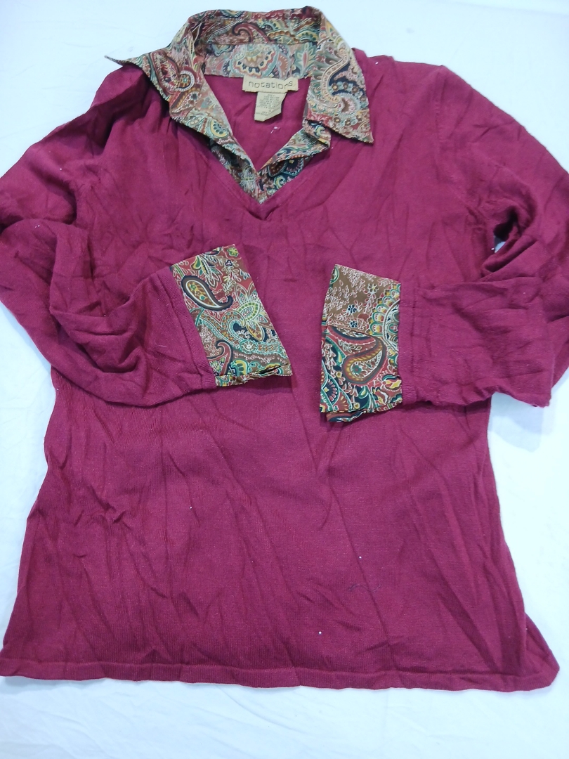 Notations Haut en tricot avec bordure Paisley