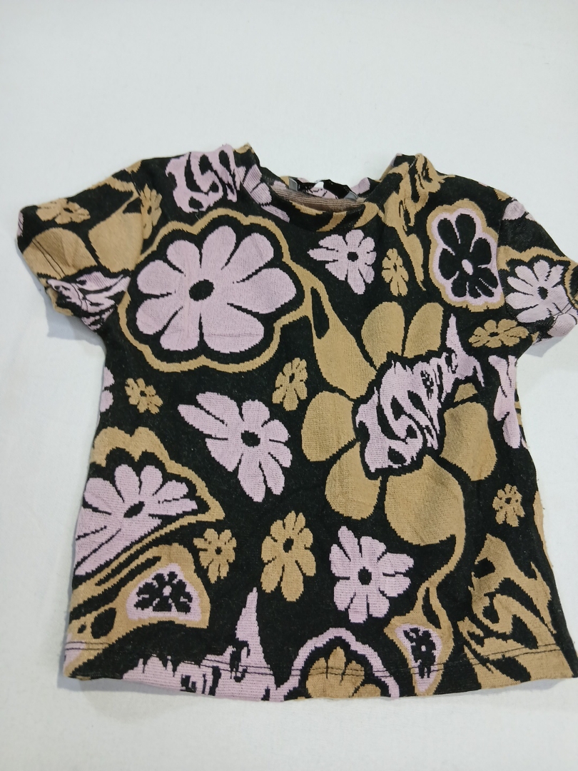Bershka Floral Print Baby Tee