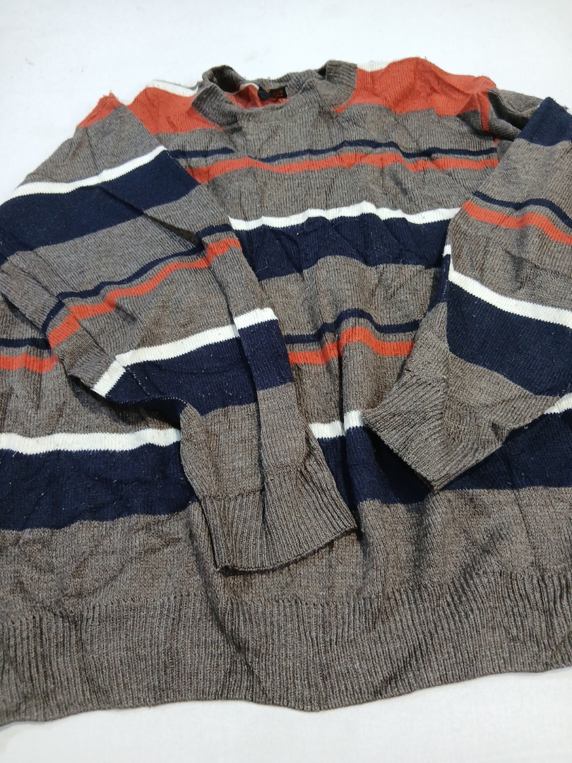 Pull Ronde Col Rayé