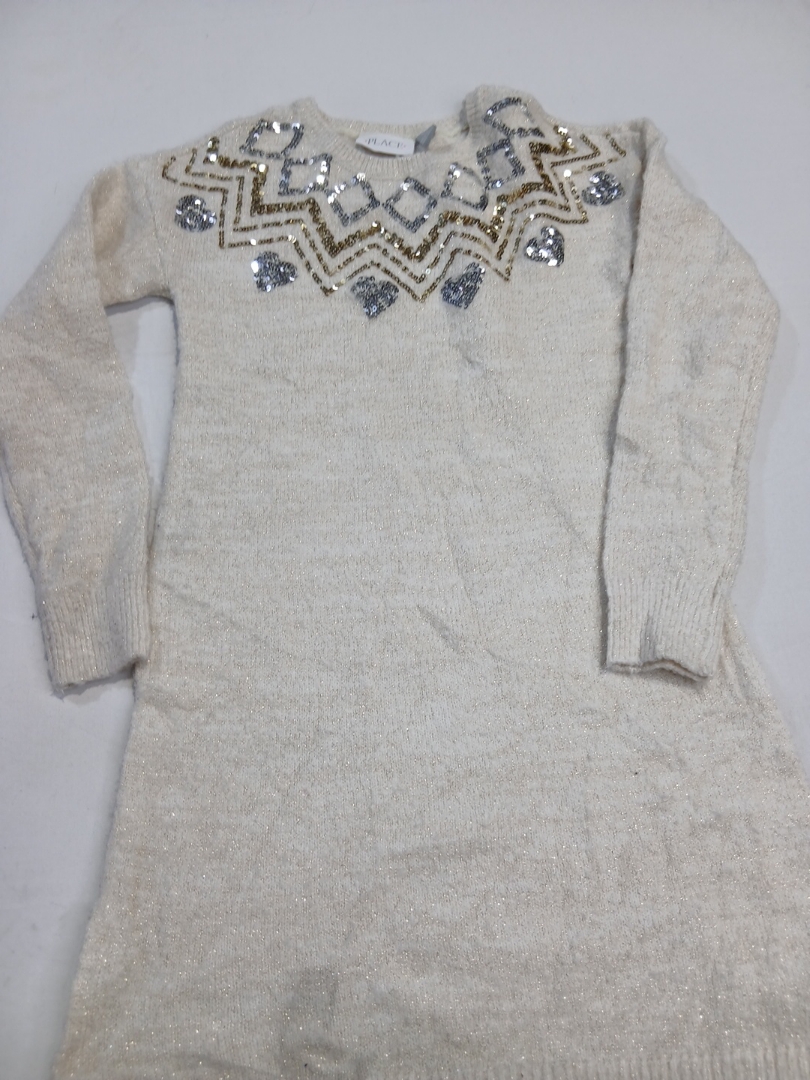 Girls' Sweater Dress with Sequin Embellishments
