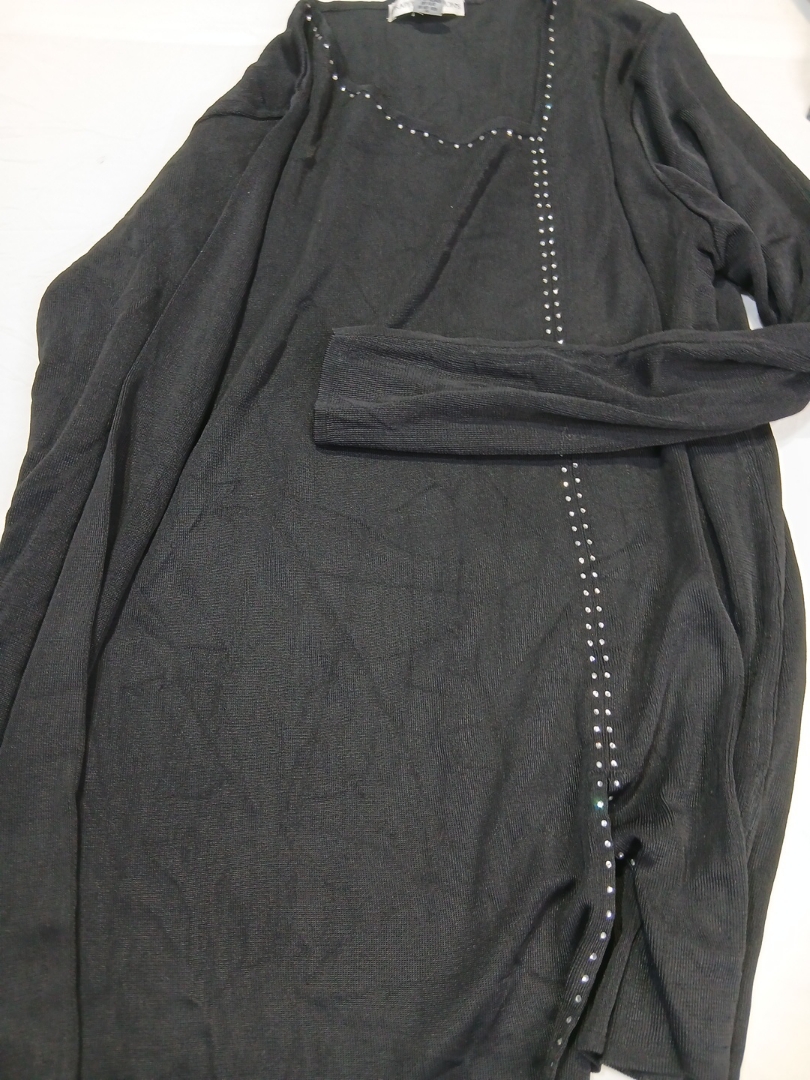 Draper's & Damon's Black Knit Cardigan with Rhines..