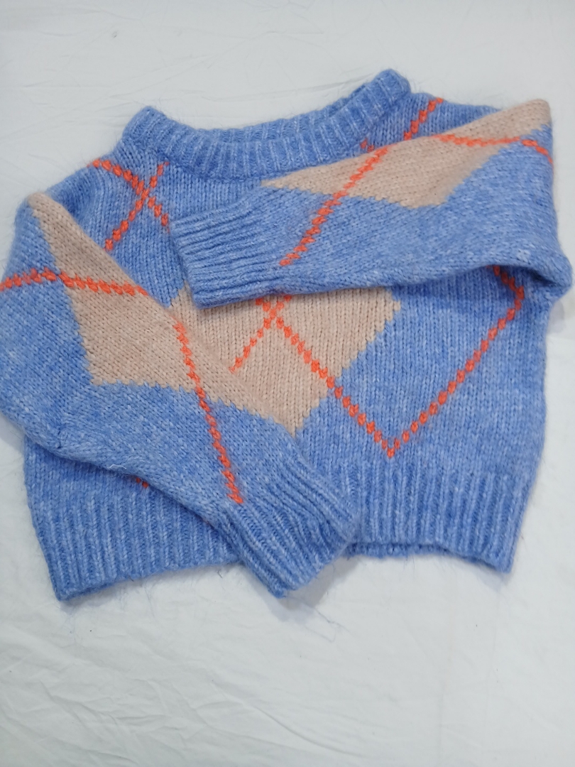 Zara Argyle Knit Sweater