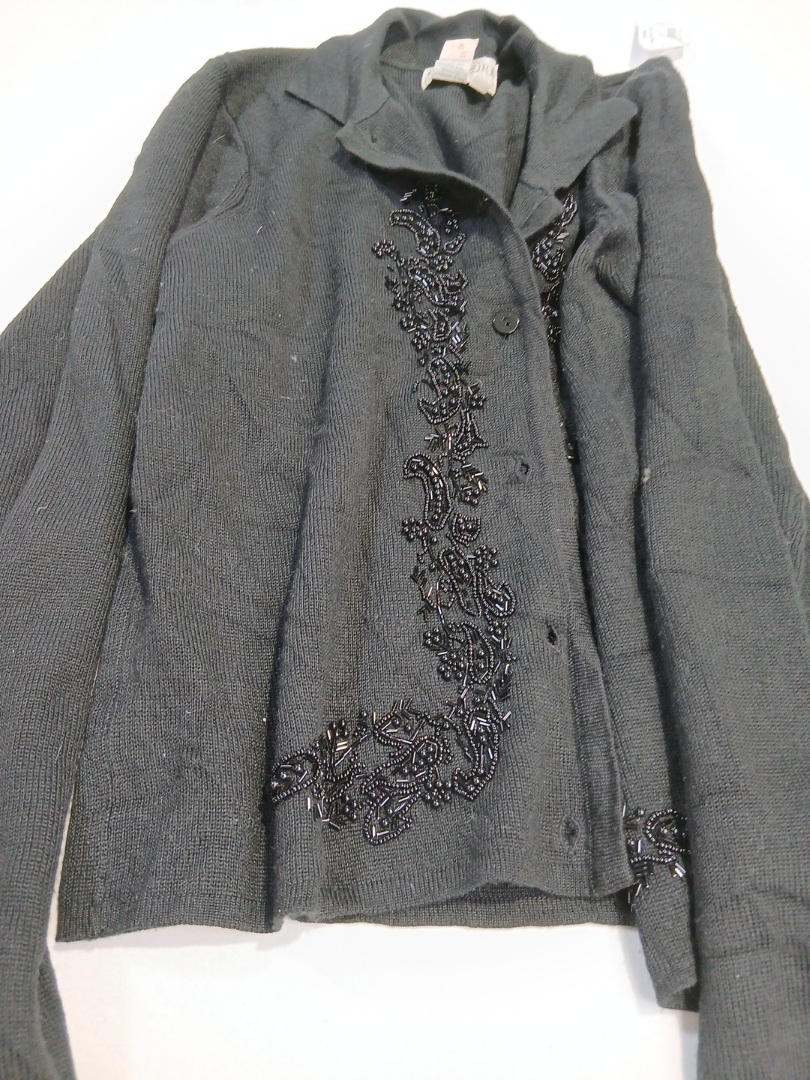 Black Beaded Cardigan