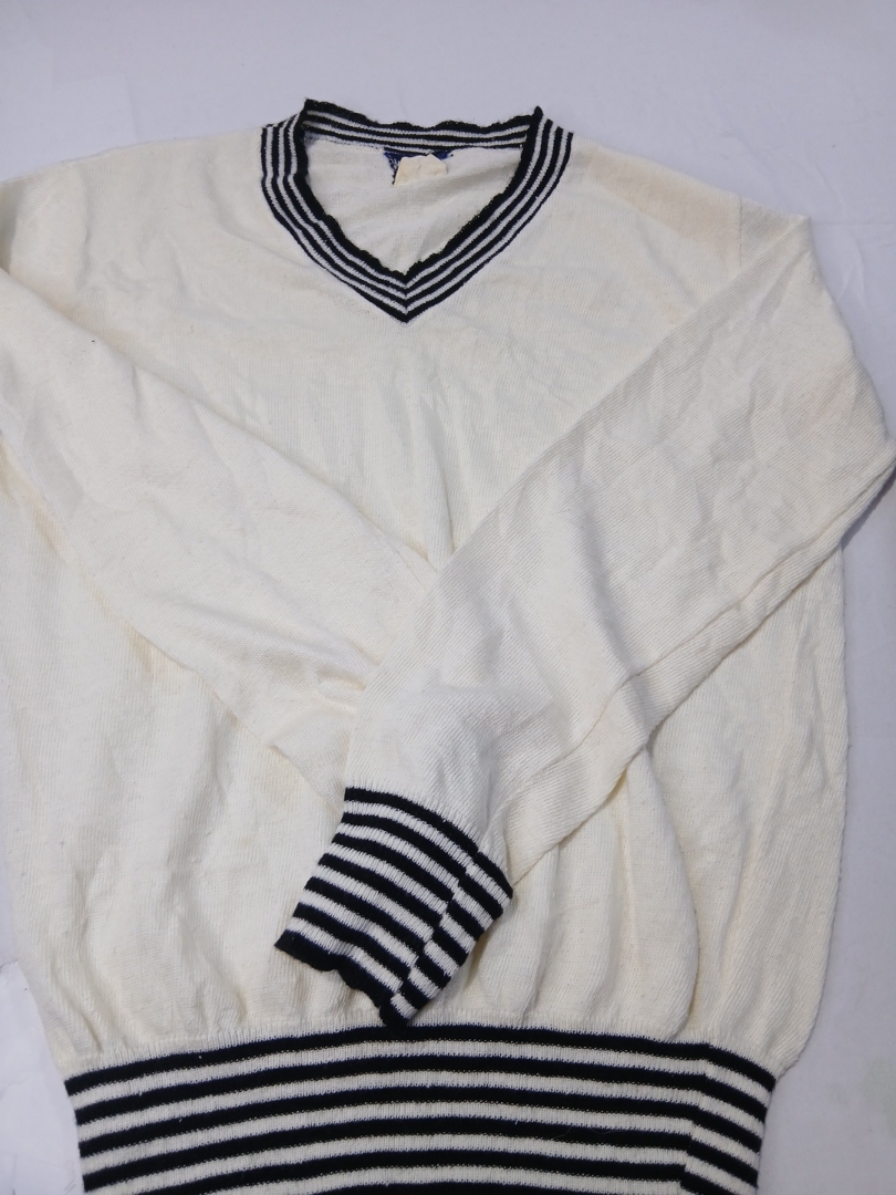 Wild Rose V-Neck Striped Knit Sweater