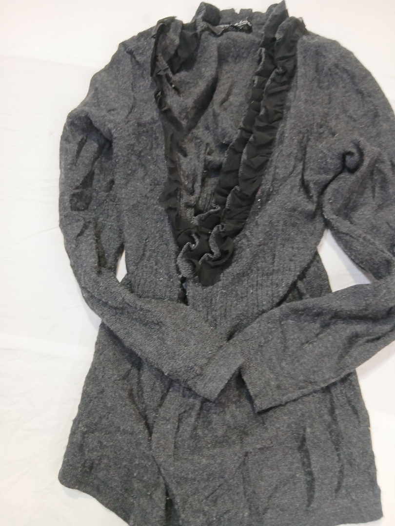 Marina Luna Merino Wool Ruffle Cardigan