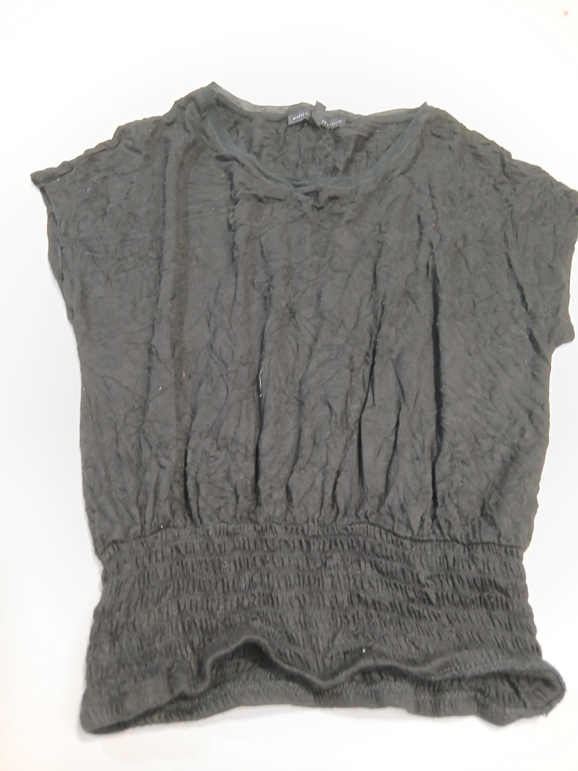 Black Smocked Waist Top