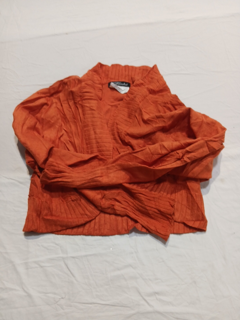 Orange Ribbed Knit Turtleneck Sweater