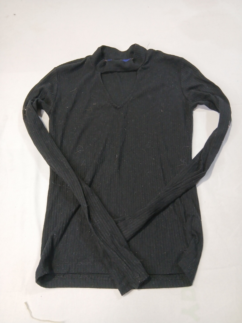 Aeropostale Black Ribbed Long Sleeve Top