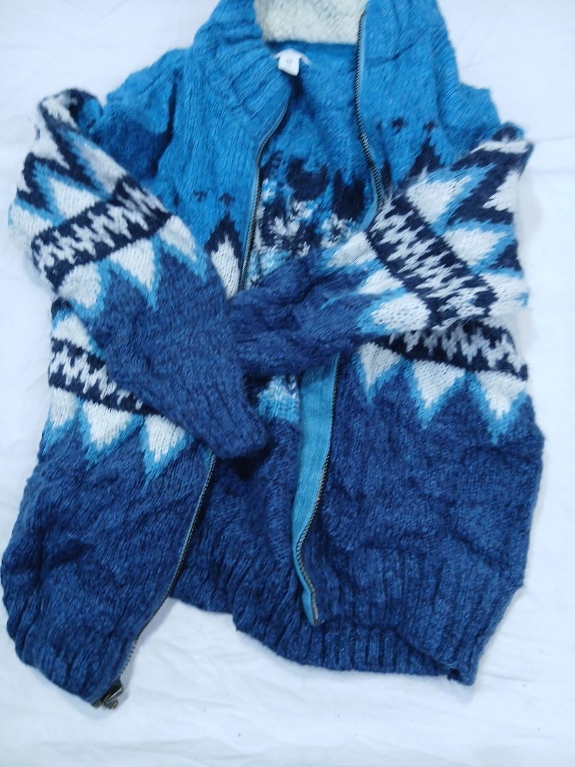 Gymboree Blue Patterned Knit Zip-Up Cardigan