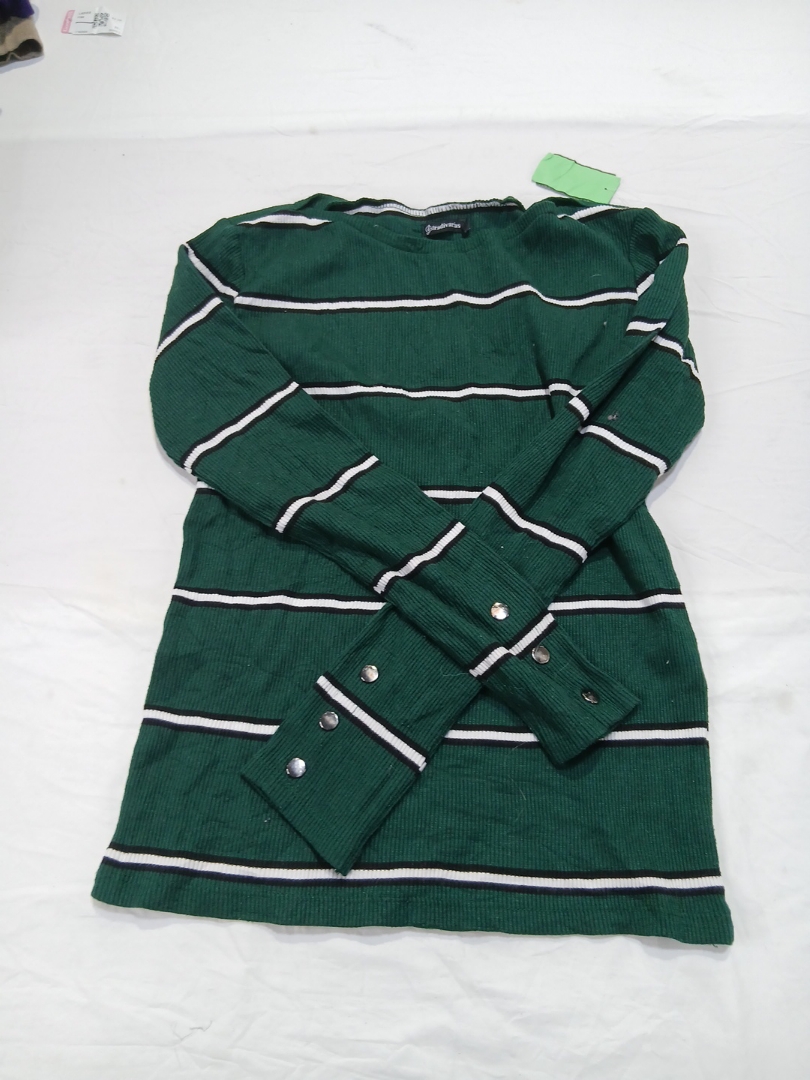 Green Striped Knit Top