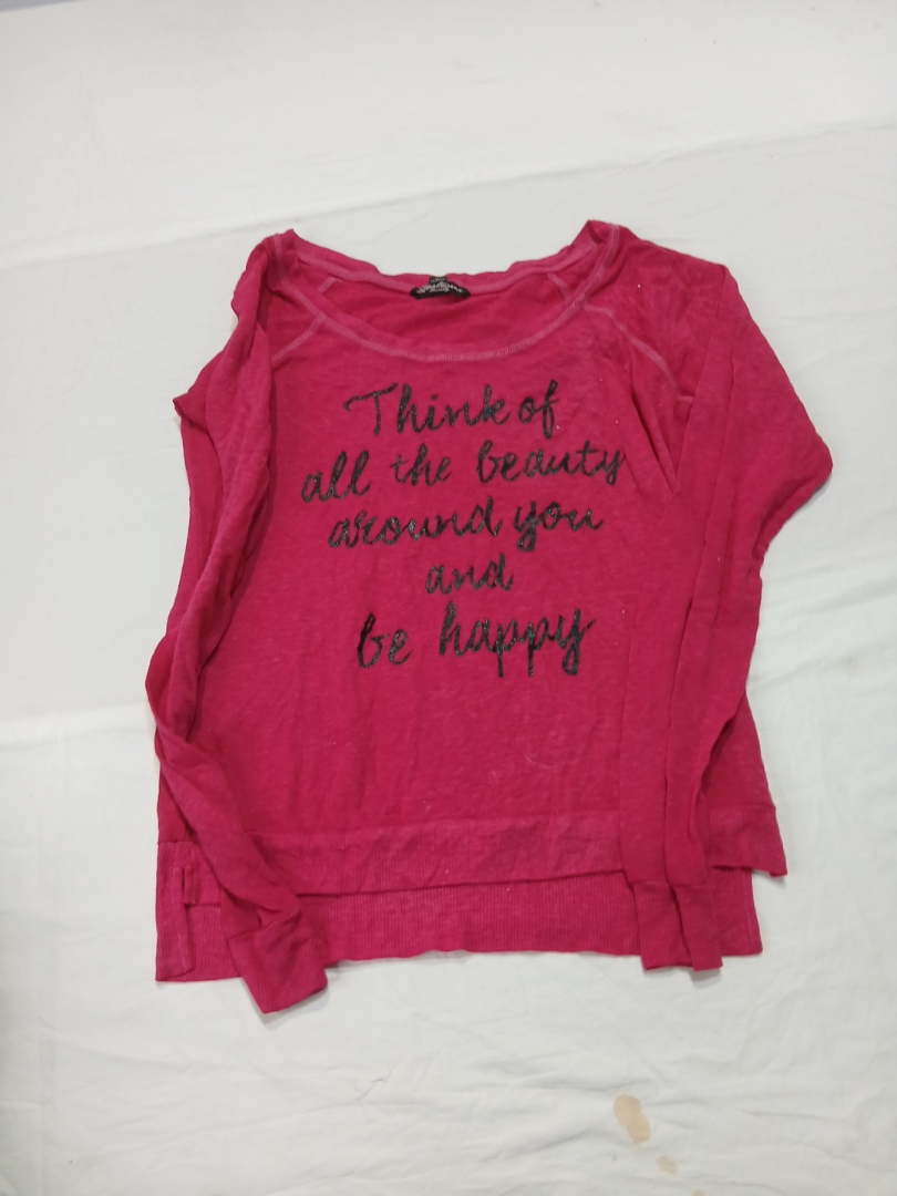 Pink Long Sleeve Top with Inspirational Quote