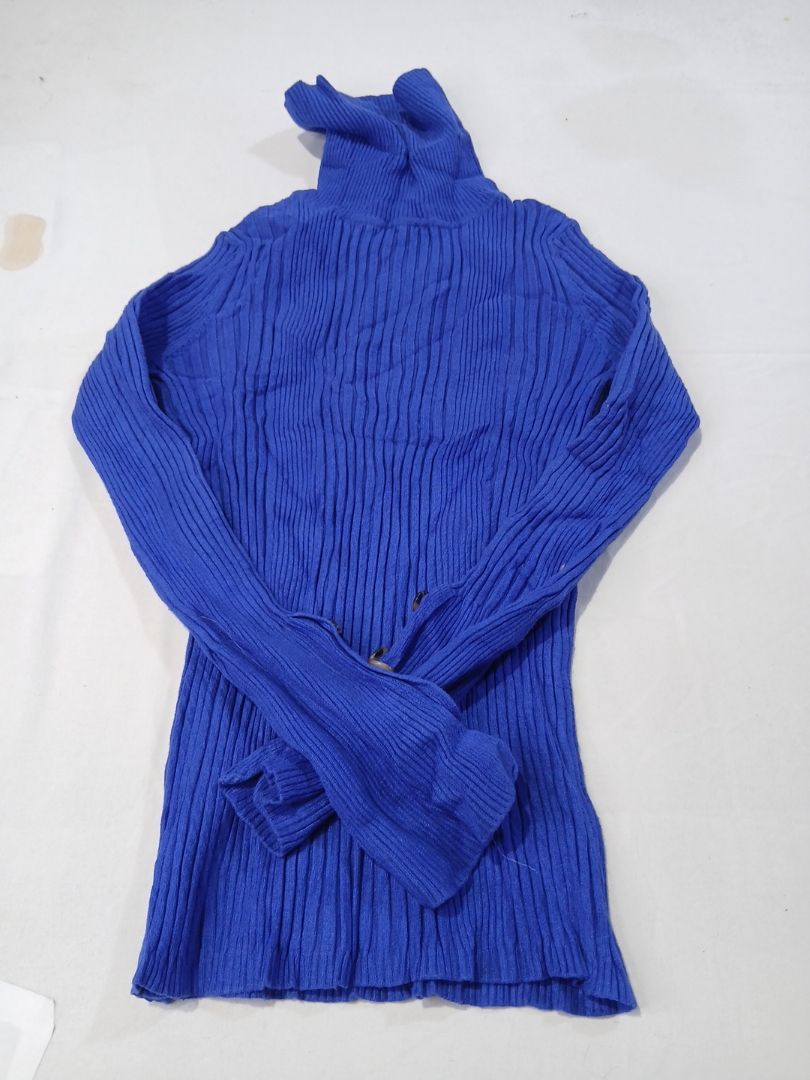 Royal Blue Ribbed Turtle Neck Sweater