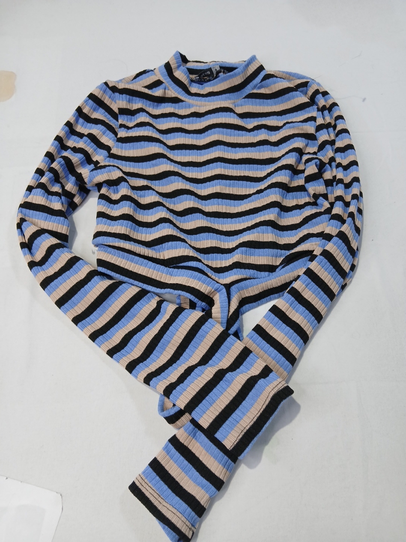 Long Sleeve Striped Knit Top