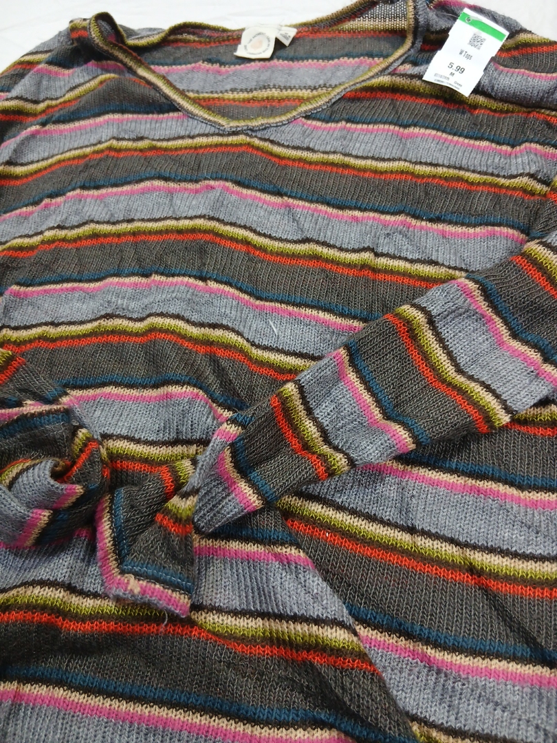 Top rayé multicolore