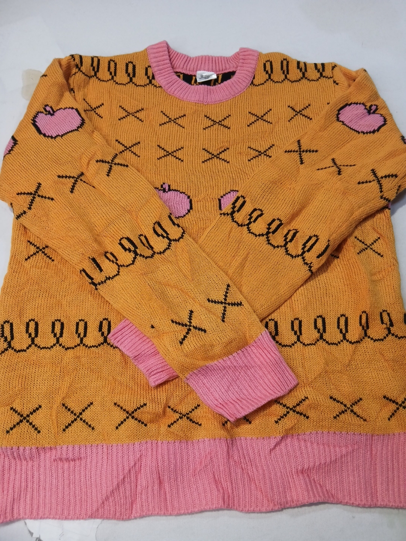 Knit Sweater with Apple Design