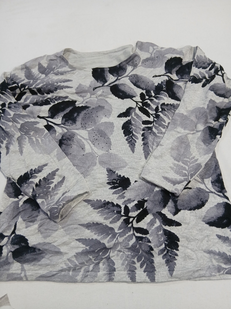 T-shirt à manches longues avec motif de feuilles
