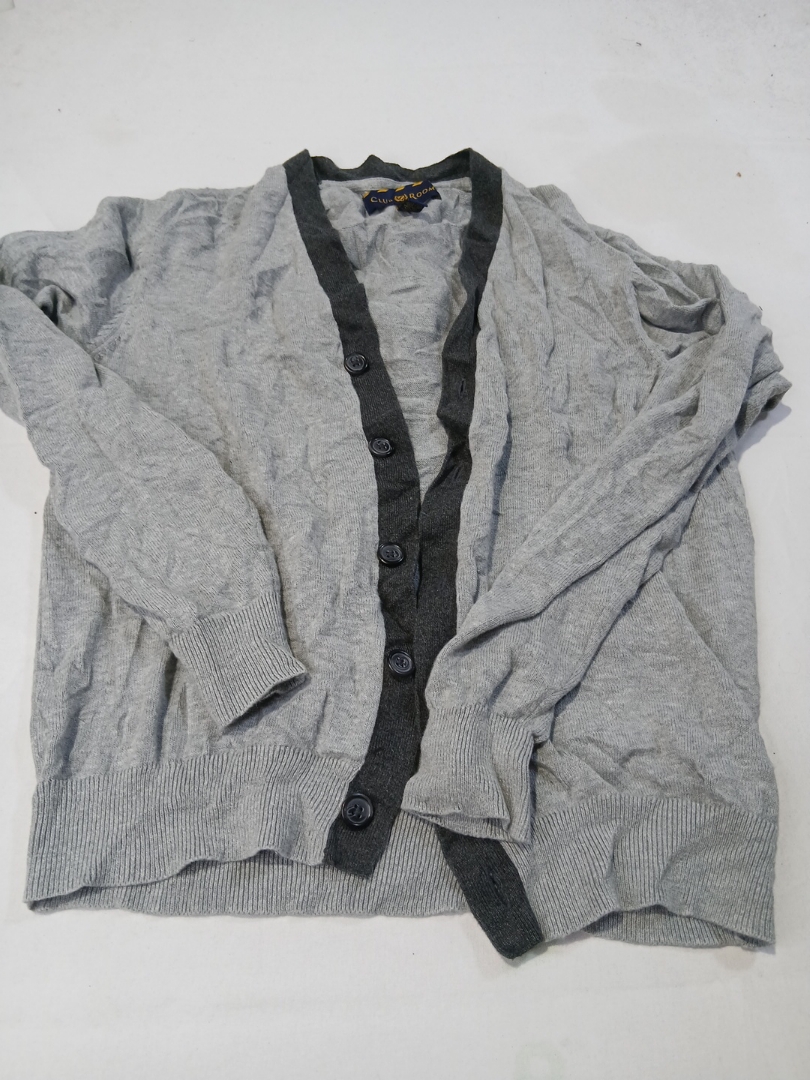 「クラブルーム グレー ニット カーディガン」