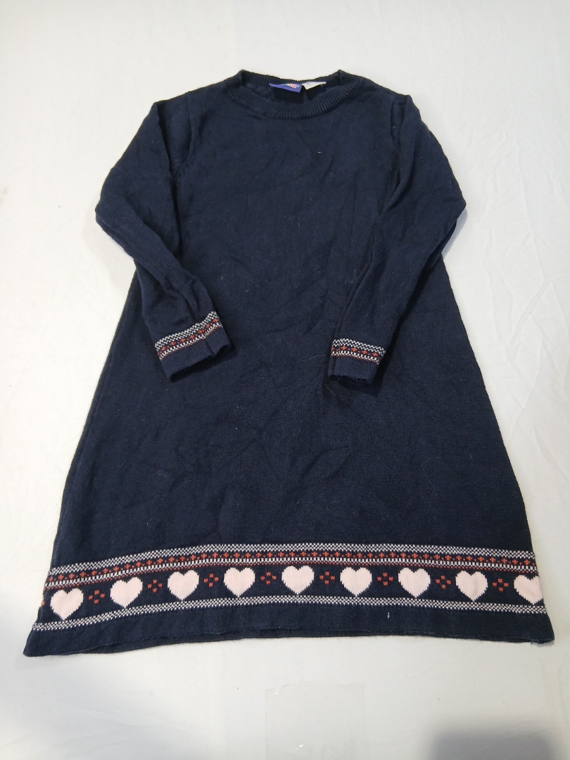 Vestido com Estampa de Coração Tricotada