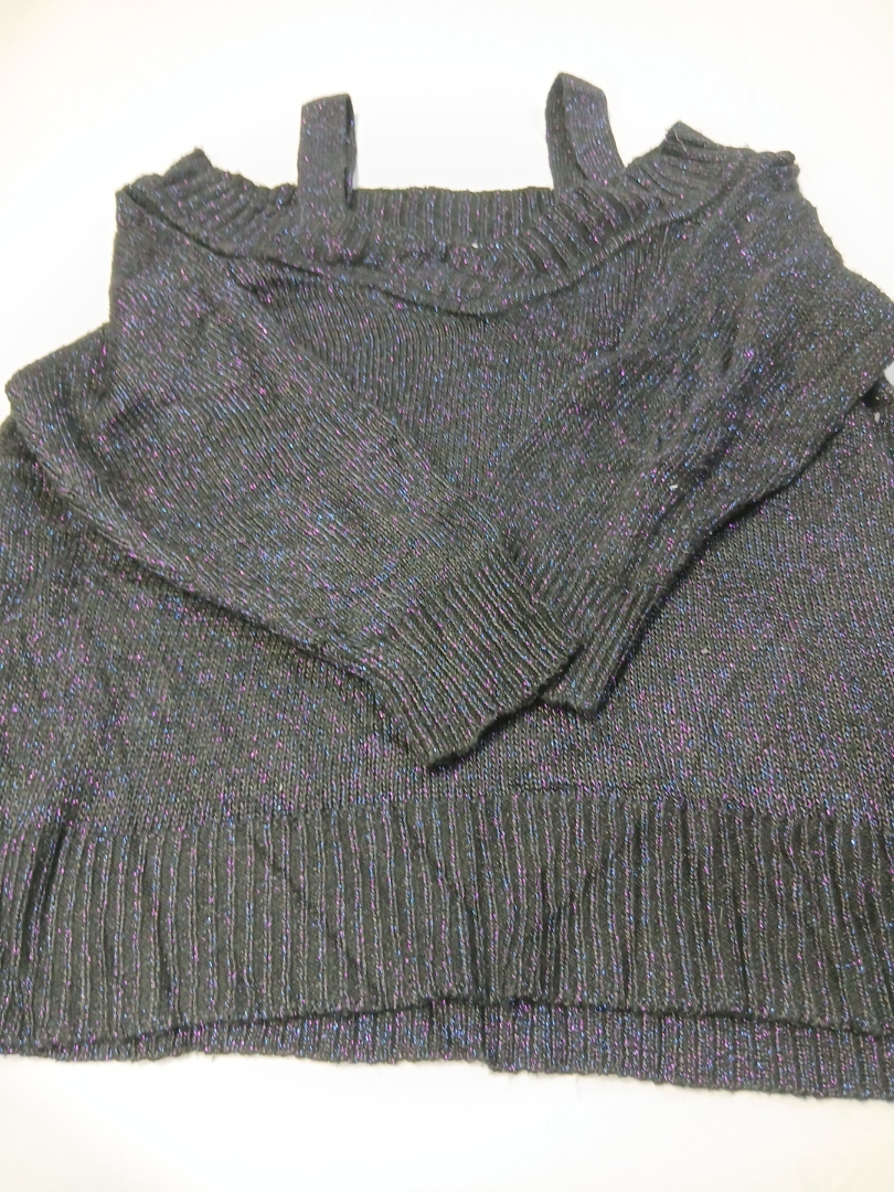 スパークリーブラックニットトップ