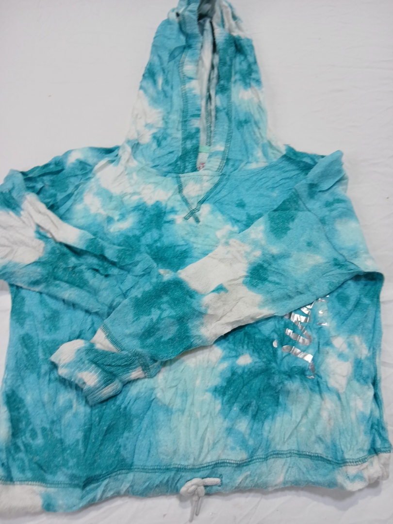 Felpa con cappuccio tie-dye blu
